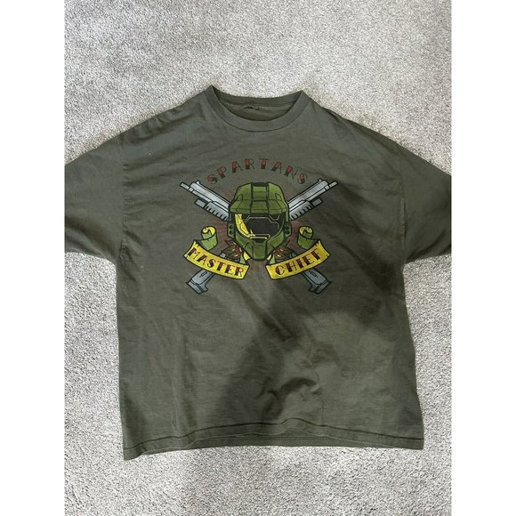Halo 3 Spartans Master Chief L/S Shirt Green Thermal XL Bungie XBOX 360 ‘07 RARE - Picture 1 of 4